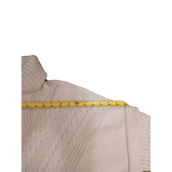 Simply Vera Wang Sweater Plus XXL Beige Chunky Cableknit LAGENLOOK Cowl Relaxed - Picture 9 of 16